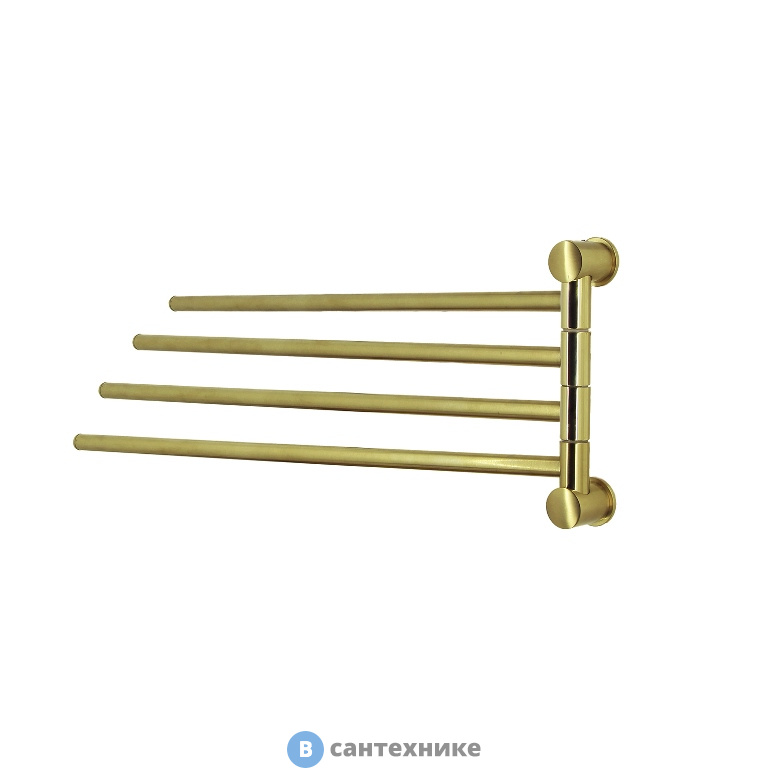 Держатель WasserKRAFT K-1034BRUSHED GOLD полотенец четверной