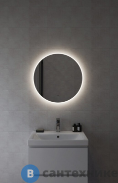 картинка Зеркало Cersanit ECLIPSE Fusion 62x62 с подсветкой круглое (64809)