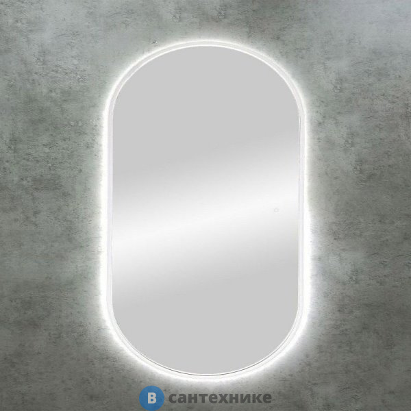 Зеркало Art & MAX Bari 700х1200 White с подсветкой (AM-Bar-700-1200-DS-F-White)