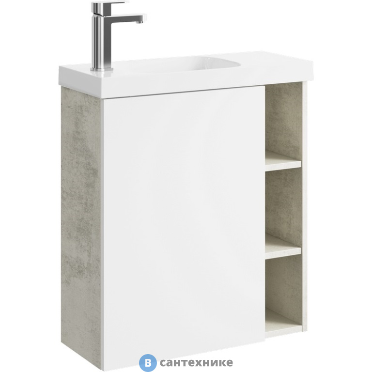 Тумба без фасада Aqwella ALBA 60 ALB0106LLS (подвесная, камень светлый), без раковины