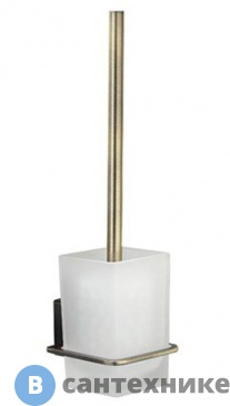 картинка Щетка для унитаза WasserKRAFT Exter K-5227 подвесная металл, матовое стекло, покрытие "светлая бронза"