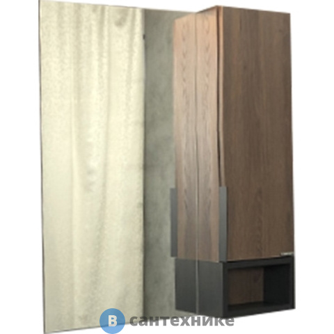 Зеркало-шкаф Comforty Франкфурт-75 дуб шоколадно-коричневый