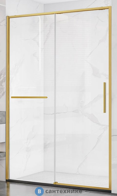 Душевая дверь Vincea Slim Soft VDS-1SS120CLG, 1200, брашированное золото, стекло прозрачное