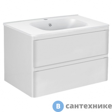 картинка Тумба под раковину Vincea Vico 800 подвесная, 2 выкатных ящика soft close, G.White (VMC-2V800GW)