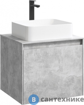 картинка Тумба под умывальник Aqwella Mobi 60 подвесная, бетон светлый, без фасада (MOB0106BS)