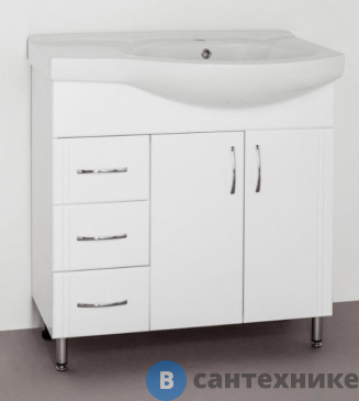 картинка Тумба под умывальник Style line 25 (3 ящ.), левая (4650134471946)