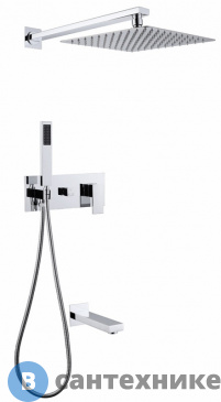 картинка Душевая система ABBER Daheim AF8217 скрытого монтажа с изливом, хром