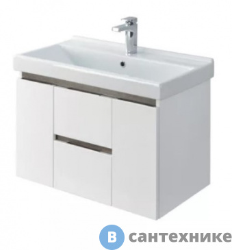 картинка Тумба с раковиной Акватон Рене 80 бел/гр.орех/Миранда 80 (1A2586K0NRC80)