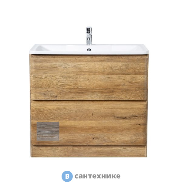 Тумба под раковину BelBagno 80 см ALBANO-800-2C-PIA-PS напольная с двумя выкатными ящиками Pino Scania