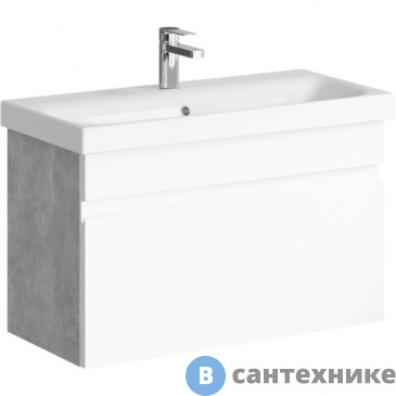 картинка Тумба под раковину Aqwella SMART 80 SRT0108BS (подвесная, бетон светлый)