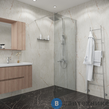 картинка Душевая перегородка Niagara Eco NG-531-90 (90х190) хром, стекло прозрачное