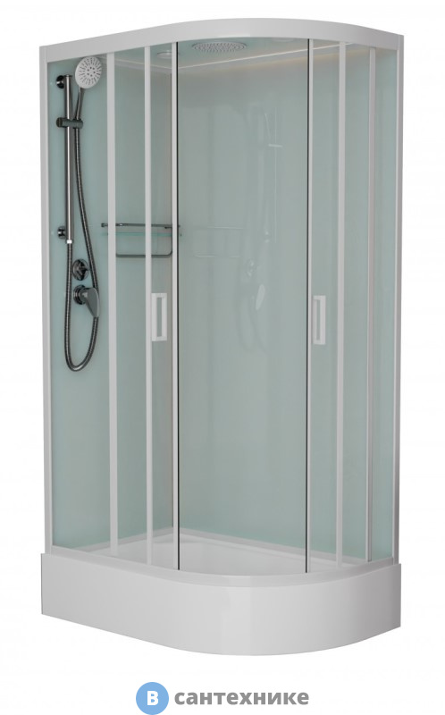 Душевая кабина Frank F412/1L White левосторонняя средний поддон