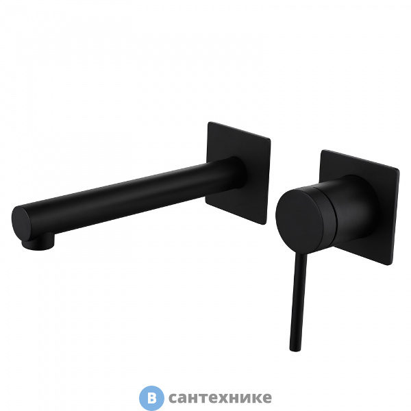 Смеситель ABBER Emotion AF8812B для раковины скрытого монтажа, чёрный матовый