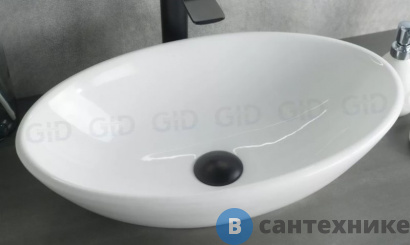 картинка Раковина накладная GID-ceramic N9021 белый (520х320х140)