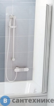 картинка Шторка на ванну Ravak Chrome CVS1-80 R блестящий+стекло Transparent (7QR40C00Z1)