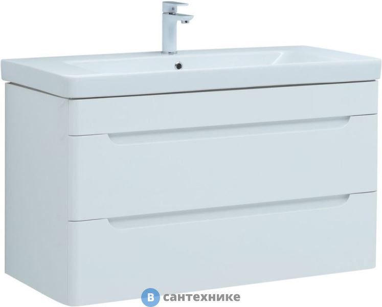 Тумба под раковину Aquanet София 105 2 ящ. белый глянец (274116)