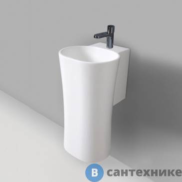 картинка Раковина AZZURRA Nativo подвесная, с 1 отв. под смеситель, с креплением, белый (LALS035370NM/(NAT200/1 bi)*1)