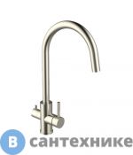 Смеситель Agger Zest A0700733 для кухни 2х1 с возможностью подачи фильтрованной воды, сталь