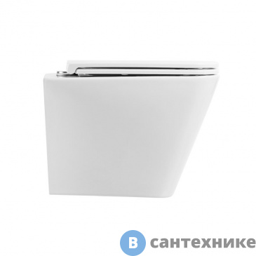 картинка Унитаз подвесной BelBagno ARDENTE-R безободковый, с сиденьм BB520CHR/BB2322SC