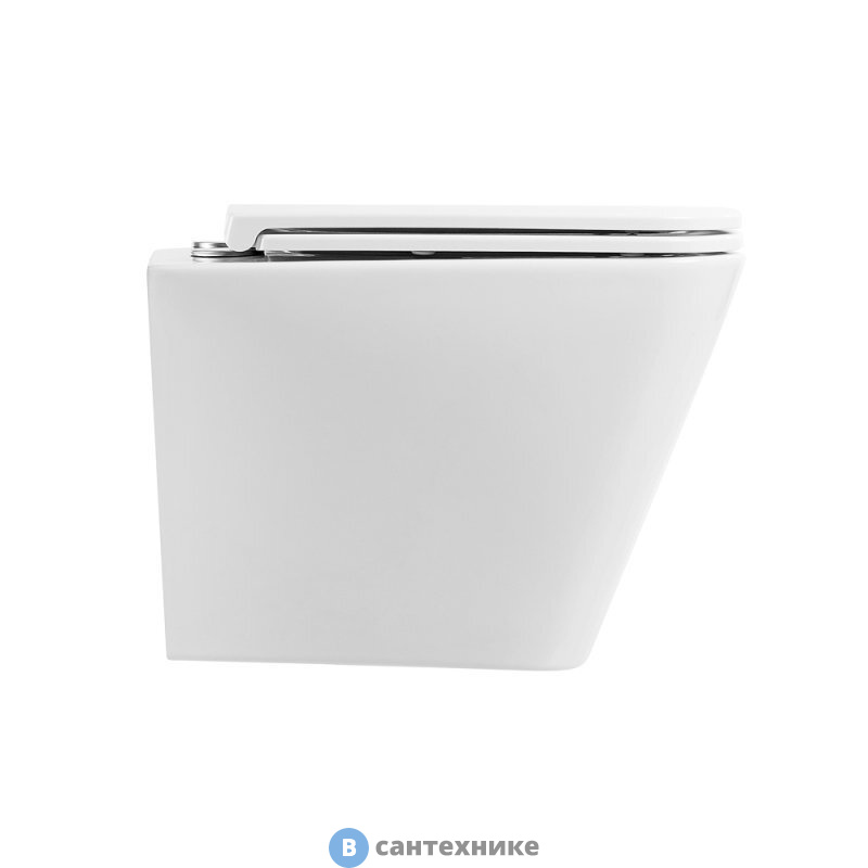 Унитаз подвесной BelBagno ARDENTE-R безободковый, с сиденьм BB520CHR/BB2322SC