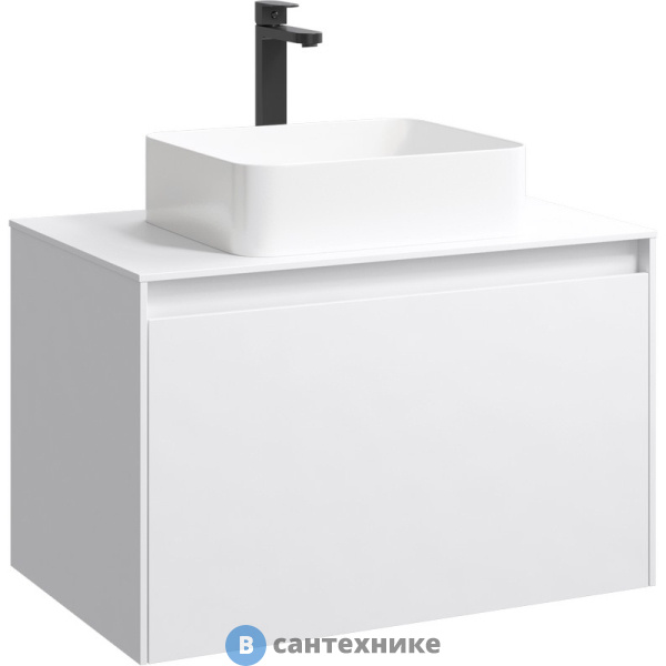 Тумба под умывальник Aqwella Mobi 80 подвесная, цвет белый без фасада (MOB0108W)