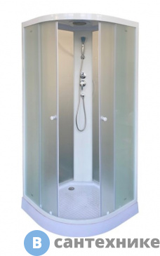 картинка Душевая кабина Parly EF1031 (100*100*210) низкий поддон, передние стекла матовые, задние стекла матовые, профиль белый