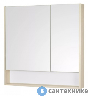 картинка Зеркальный шкаф Акватон Сканди 90 Белый/Дуб Верона (1A252302SDB20)