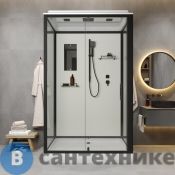 Душевая кабина Niagara Standart ST120/90/15Q/BL (120х90х215) прямоугольник, поддон 15 см, распашная, проф. черный