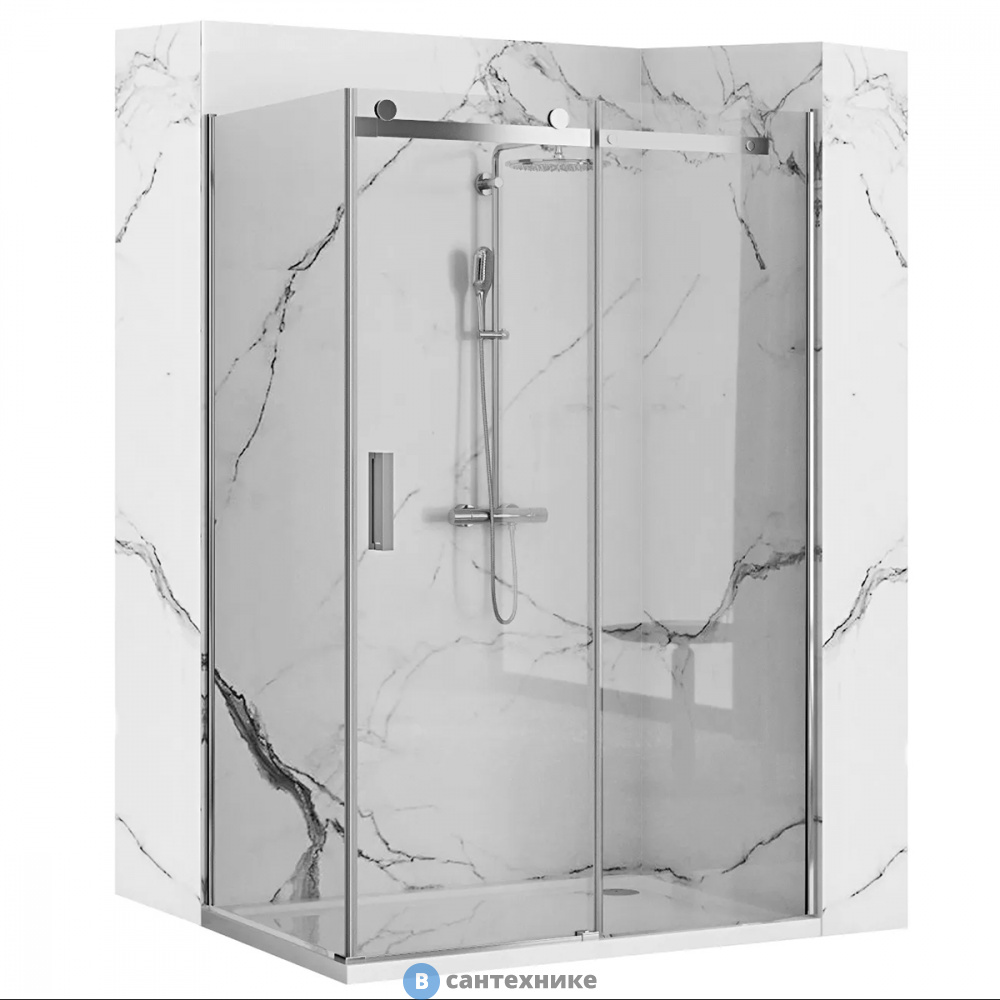 Душевое ограждение Loranto CS-22111-100 100x120x190cm прозрачное стекло 8 мм, Easy clean, профиль серебро, без поддона