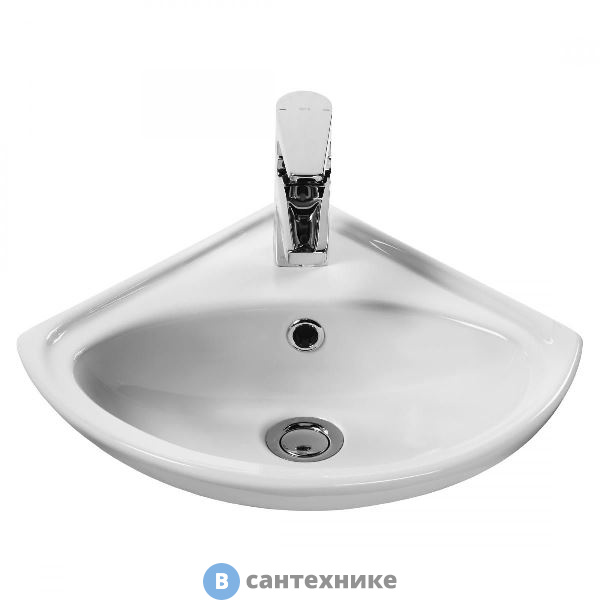 Раковина Santek ИРИС 36 1WH110514 угловая с отверстием для смесителя /31х44х41/ (белый)