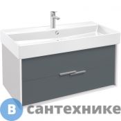 Тумба под раковину Jacob Delafon VIVIENNE EB1668-J5-J54 100 см, корпус белый блестящий, фасад серый матовый