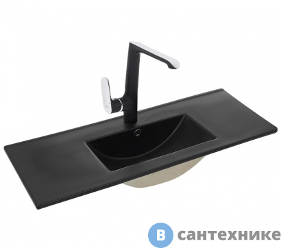 картинка Раковина WELTWASSER DEILBACH 7517- 90 MT- BL врезная (матовая чёрная) /915х395х175/