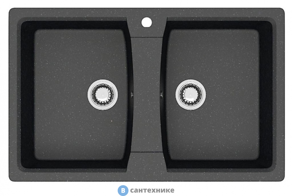 Кухонная мойка AZARIO Elmas (780х500х190) чёрный, сифон + герметик (CS00078333)