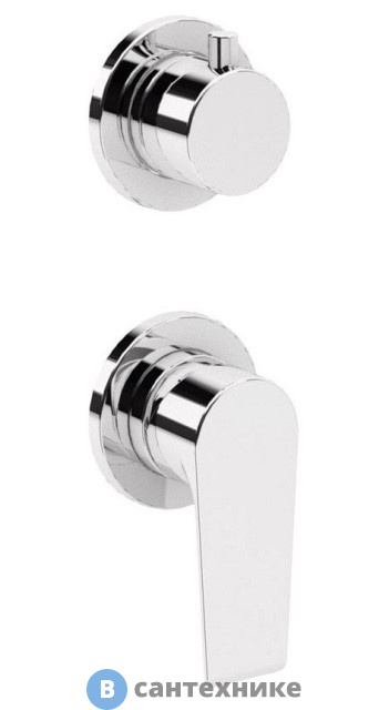 Смеситель Cezares NAUTIC-VDIM2-M-01 встраиваемый однорычажный для душа с поворотным переключателем на 2 выхода, хром