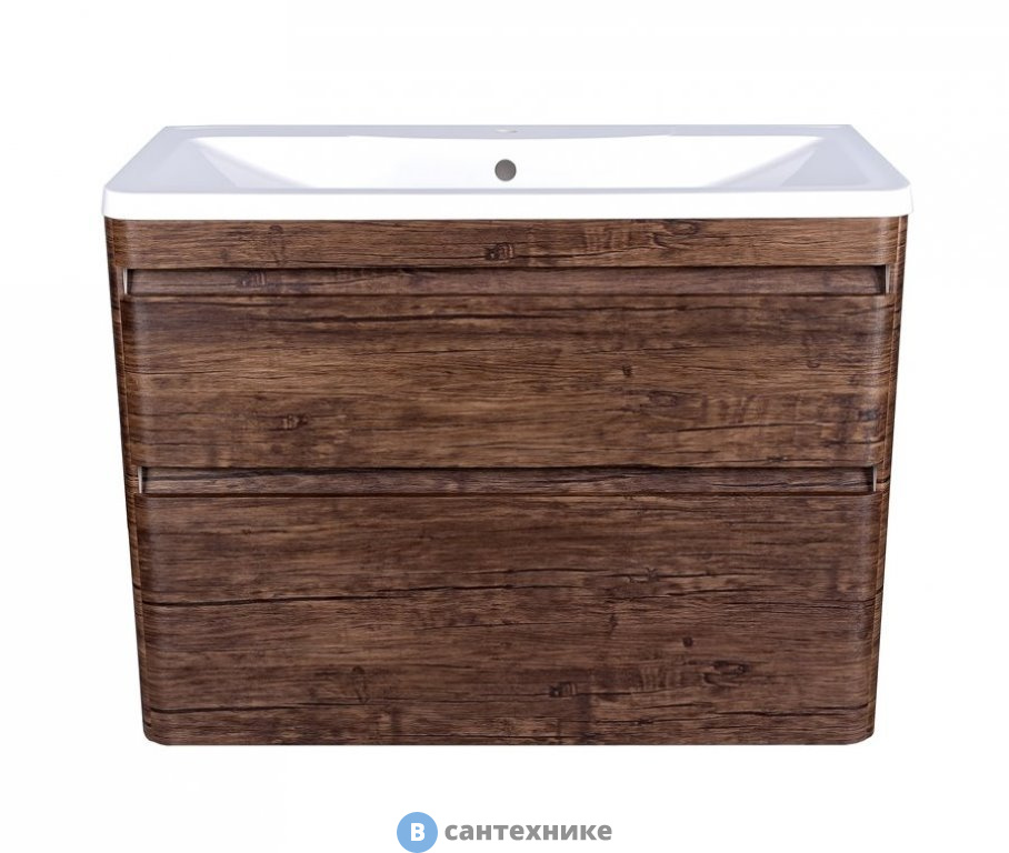 Тумба под раковину Style line Атлантика 100, Люкс старое дерево, подвесная PLUS (2000949224503)