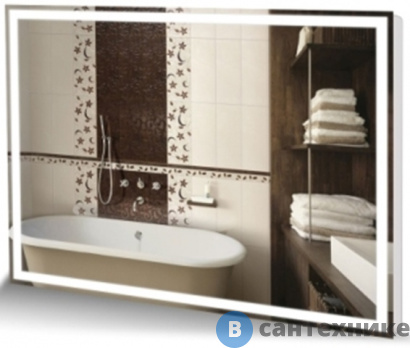 картинка Зеркало Cerutti SPA Сицилия 70х80 универсальное с LED подсветкой и выключателем на взмах (CT8947)