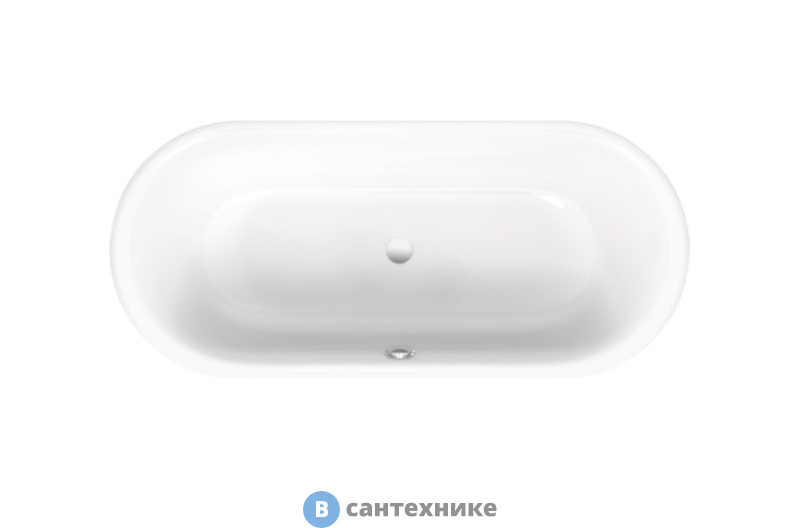 Ванна Bette BetteLux Oval 180x80 встраиваемая овальная с шумоизоляцией, Glaze Plus , белая (3466-000 PLUS)