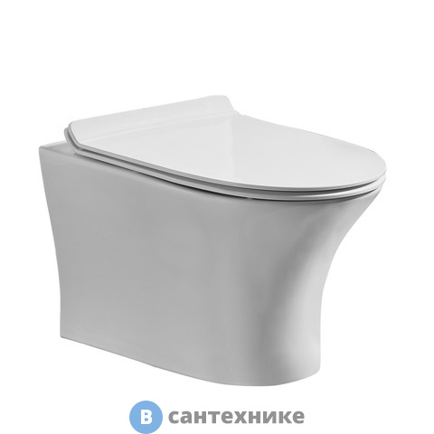 Унитаз Orange C01-100W подвесной безободковый, ультратонкое и быстросъёмное сиденье из дюропласта с функцией плавного закрывания Soft-close