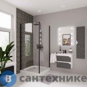 Душевое ограждение Niagara NG-6803-08 BLACK (90*90*195) квадрат, двери распашные