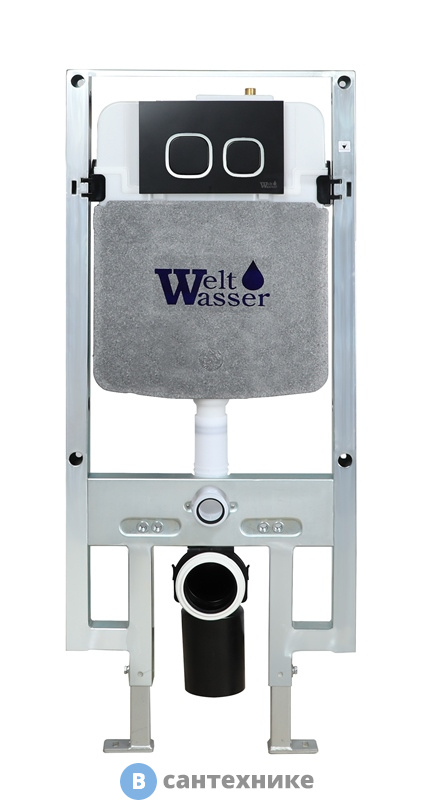 Инсталляция WELTWASSER WW AMBERG 497 ST BL для унитаза, чёрная кнопка