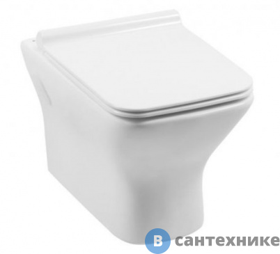 картинка Унитаз Aquanet Cube-W с сидением (Soft Close -SLIMSEAT) подвесной с Rimless (210761)