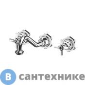 Смеситель Gattoni TRD для раковины на 3 отверстия, настенный монтаж, ручки Paris, со скрытой частью Gbox SC076, хром (TR105/18C0)