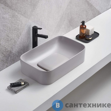 картинка Раковина WELTWASSER ELBACH 78575-70 MT-GR накладная (Матовая серая) 705х350х150 мм