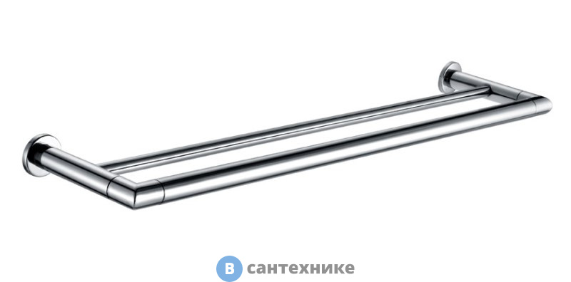 Полотенцедержатель AZARIO FORNY трубчатый двойной 60 см, хром (AZ-88302)