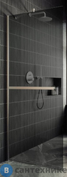 картинка Душевая перегородка в профиле MaybahGlass 1950*790 Стекло 8 мм Графит +Полотенцесушитель (MGD-729-5ш)