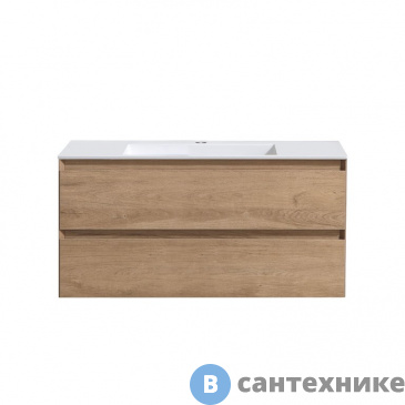 картинка Тумба под раковину Vincea Luka 1000 подвесная, 2 выкатных ящика soft-close, N.Oak (VMC-2L100NO)