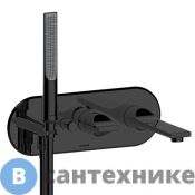 Смеситель Bossini APICE для ванны встраиваемый, однорычажный, с ручным душем Slim и шлангом 1500 мм, чёрный матовый (Z00555.073), без внутренней части