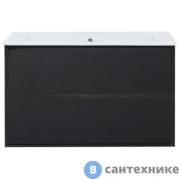 картинка Тумба под раковину Aquanet Милан 105 черный глянец (316690)