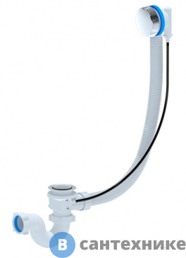 картинка Слив-перелив АНИ Пласт EMS701 п/а с сифоном для акрил. ванны хром 780 мм эконом