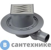Душевой трап Pestan Confluo Standard Dry 1 13000015 100х100 мм точечный, с сухим затвором, металл с перфорацией Tide (Волна), без рамки, покрытие хром